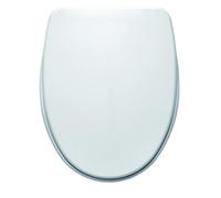 Gala Nila - Asiento Fijo para el Inodoro, Incluye Kit de Fijación y Bisagras de Acero Inoxidable, en Forma D, Color Blanco, Medidas 37.4 x 4.8 x 47.4 cm - Modelo G5138201