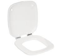 Gala Universal - Tapa y Asiento Amortiguado Inodoro - Forma Ovalada - Cierre Suave - Incluye Kit Fijación - Bisagras Acero Inoxidable - Fácil Limpieza - Color Blanco