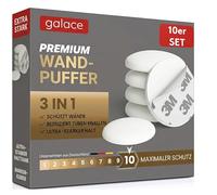 GALACE Tope de Puerta Autoadhesivo Blanco [10 unidades] - 40mm Topes de Puerta - Door Stopper Silencioso y Protector de Pared para Puertas, Muebles y Ventanas - Topes de Puertas de Suelo