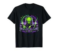 Galactic Alien DJ Cósmico Bajo Música Rave Camiseta