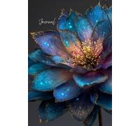 Galactic Blossom Journal: Magical Teal & Neon Purple Flowers | Glittering Galaxy Notebook with Gold Accents | Writing, Sketching & Creative Inspiration