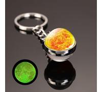 Galactic Keychain, 7 x 7 x 2 cm, metal redondo, doble cara, colgante noctilucente para llaves o mochilas, diseño ligero y compacto para mujer (05)