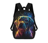 Galactic Pup Glasses Art Print Mochilas Impresas En 3D Para Niños 17inch Mochilas De Moda Informales Para El Día A Día, Bolsas De Viaje, Mochilas Informales Para Exteriores Para Niños Y Niñas