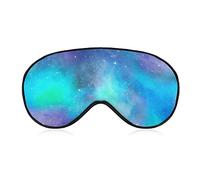 Galactic Space Print Sleep Mask Blue Blindfold para dormir Elástico Blackout Eye Mask Cover para toda la noche de sueño, viaje y siesta