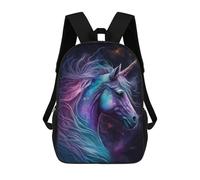 Galactic Unicorn Fantasy Art Print -3 Mochila Escolar Infantil De 17 Pulgadas, Mochila Escolar Impresa En 3D Para Niños De Primaria Y Secundaria