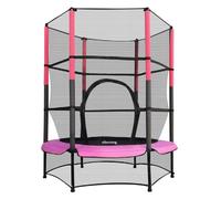 GALACTICA - Mini trampolín | 4.5 pies 55 pulgadas con red de seguridad | Trampolín infantil para actividades en interiores y exteriores, color rosa