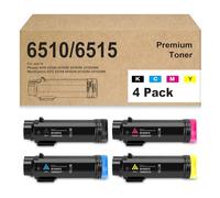 Galada pro Cartucho de tóner remanufacturado 6510 6515 de repuesto para Xerox 106R03480 106R03477 106R03478 106R03479 para impresora Xerox Phaser 6510, WorkCentre 6515 (1BK/1C/1M/1Y, 4) Contenido del
