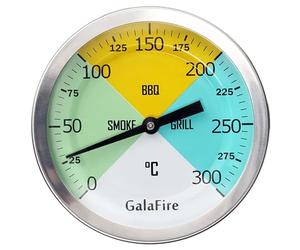 GALAFIRE 3 3/16 Pulgadas Cara Grande 300 ℃ Termómetros para Barbacoas, Medidor de Temperatura para Ahumadores Barbacoa Asador Horno Ahumar con Vástago Alargado de 2 7/8 Pulgadas