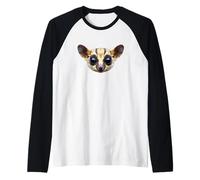 Galago Bebé Arbusto Galagos Monos Lindo Galago Camiseta Manga Raglan