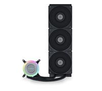 Galahad II Lite - Ventiladores PBT de 360 mm, alto rendimiento, diseño de rodamiento FDB, bomba personalizable ARGB Blockhead y tapa conmutable, ventilador PBT de 28 mm, compatible con tiras de luz