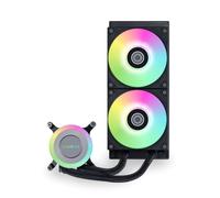 Galahad II Lite Ventiladores RGB de 240 mm - Efectos de iluminación personalizables y bloque de bomba ARGB, bajo ruido, diseño de rodamiento hidráulico, tapa de bomba conmutable - Ventilador PBT de 28