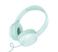 Galakto Auriculares Infantiles de Color Turquesa para casa, Viajes o Viajes, Volumen Adecuado para niños, excelente Sonido y Cable Textil Resistente, Accesorios