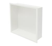 GalaKxay Estantería de baño, estante de ducha, estante de almacenamiento de | 33 x 33 cm, de acero inoxidable 304, soporta hasta 44,09 libras, empotrable, color blanco