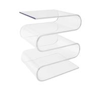 GalaKxay Mesa auxiliar en forma de S, mesita de noche, mesa auxiliar | De acrílico transparente, 42,5 x 30 x 36 cm, 5 estantes, cada una soporta 5 kg, sin montaje, fácil de limpiar
