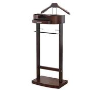 Galán de Noche en Madera con Perchas,Multifuncional Galán de Noche con Barra de Pantalones,Galán de Noche Moderno con Cajones Anchos para Sala de Estar Oficina Dormitorio(Color:A)