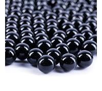 Galashield Canicas de vidrio negro a granel | Cuentas redondas para jarrones, 1 libra (aprox. 80 piezas)