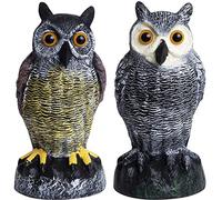 Galashield - Señuelos de búho para asustar a los pájaros | Búhos de plástico para asustar a los pájaros | Estatua de búho para jardín y Exteriores [Juego de 2]