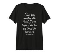 Gálatas 2:20 con Cristo Versículo de la Biblia Escritura Fe Orar Camiseta Premium