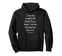 Gálatas 2:20 con Cristo Versículo de la Biblia Escritura Fe Orar Sudadera con Capucha