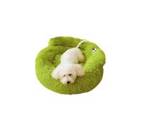 Galatée Cama con forma de rosquilla para gatos, cama para cachorros de peluche, cama cálida y suave para mascotas, cama para gatos peluda y suave, cama para perros de lujo lavable (L, verde)