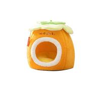 Galatée Cama Cueva para Gatos, Cama De Felpa Súper Suave con Base Antideslizante, Linda Casa De Perro De Dibujos Animados, Nido Espacioso para Perros, Tipi Cálido y Cómodo para Gatos(M, Naranja)
