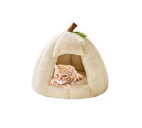Galatée Cama Cueva para Gatos, Cama Suave con Cojín Extraíble y Lavable, Tienda De Campaña Tipo Iglú para Perros, Cama para Perros, Casa Cálida para Gatos, Tienda De Campaña para Mascotas(L, Blanco)