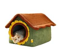 Galatée Cama Cueva para Gatos, Casa para Gatos De Interior, Cama para Perros Suave y Cálida, Casa para Gatos Linda De Dibujos Animados, Cama para Gatos con Cojín Lavable(L)