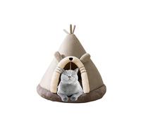 Galatée Cama Cueva Para Gatos, Cómoda Tienda De Campaña Triangular Para Mascotas, Tienda De Campaña Tipo Iglú Para Perros, Nido Acogedor Para Mascotas, Cama De Felpa Suave Para Mascotas(XL, Gato Gris)