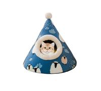 Galatée Cama Cueva para Gatos, Cómoda Tienda De Campaña Triangular para Mascotas, Tienda De Campaña Tipo Iglú para Perros, Nido Acogedor para Mascotas, Cama De Felpa Suave para Mascotas(XL, Azul)