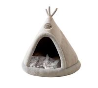 Galatée Cama Cueva para Gatos, Cómodo Tipi para Gatos Triangular, Casa Cueva y Cama para Gatos De Vacaciones para Mascotas, Tienda De Campaña Acogedora y Cálida para Perros y Gatos(L, Gris)