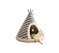 Galatée Cama Cueva para Gatos, Linda Casa Tipo Iglú para Perros con Cojín Extraíble, Cómoda Tipi Triangular para Mascotas, Nido Cálido para Mascotas, Mejora El Sueño(M, Gris)