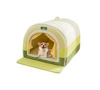 Galatée Cama Cueva para Gatos, Preciosa Casa De Felpa para Gatos De Interior, Cálida Cama para Perros con Base Antideslizante, Cómoda Cama para Perros Cerrada, Cama Cálida para Mascotas(L, Verde)