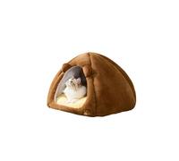 Galatée Cama Cueva para Gatos, Tienda De Campaña Iglú Cálida y Acogedora para Gatos, Cama De Felpa para Gatos con Cojín Extraíble y Lavable, Cama Relajante y Esponjosa para Mascotas(XL, Marrón)