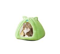 Galatée Cama Cueva para Gatos, Tienda De Campaña Iglú Cálida y Acogedora para Gatos, Cama De Felpa para Gatos con Cojín Extraíble y Lavable, Cama Relajante y Esponjosa para Mascotas(M, Verde)