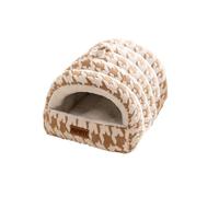 Galatée Cama Cueva para Gatos, Tienda De Campaña para Perros con Base Antideslizante, Linda Casa para Gatos, Acogedora Tienda De Campaña para Gatitos, Cama Calmante para Mascotas(S, Marrón)