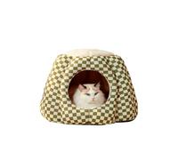 Galatée Cama Cueva para Gatos, Tienda De Campaña Tipo Iglú para Gatos, Cama Acogedora para Mascotas para Perros y Gatos Pequeños, Cama Cálida y Suave para Gatos, Casa para Perros Lavable(M, Verde)