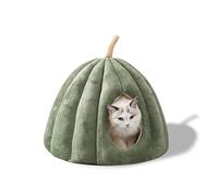 Galatée Cama Cueva para Mascotas, Nido De Gato con Cojín Interior Extraíble y Lavable, Cama Suave para Mascotas Pequeñas, Cama De Cueva Tipo Iglú De Felpa Súper Suave y Acogedora(M, Verde