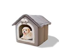 Galatée Cama De Cueva De Gato, Cama Lavable para Perros, Iglú De Felpa Cálida y Acogedora para Gatos, Casa para Mascotas Plegable, Cama para Mascotas con Fondo Antideslizante(S, Conejo Gris)