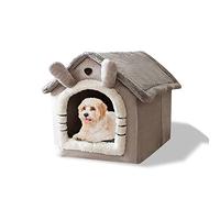 Galatée Cama De Cueva De Gato, Cama Lavable para Perros, Iglú De Felpa Cálida y Acogedora para Gatos, Casa para Mascotas Plegable, Cama para Mascotas con Fondo Antideslizante(S, Gato Gris)