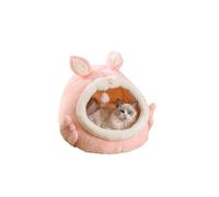 Galatée Cama para Gatos, Cama Cueva De Tela De Felpa para Gatos, Cama Tipo Tienda De Campaña Mullida para Gatos con Almohada De Cojín Extraíble y Lavable, Lindas Camas para Gatos De Interior(M, Rosa)