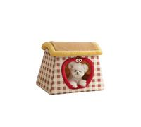 Galatée Cama para Gatos, Cama Cueva Gato Lindo Dibujos Animados, Cama para Gatos Extraíble y Lavable, Casa para Gatos Cálida y Cómoda para El Invierno con Cojín, Carpa para Cachorro Gatito(M)