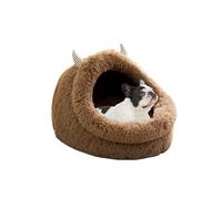 Galatée Cama para Gatos, Cama para Gatos De Interior con Cojín Extraíble y Lavable, Cómoda Cama para Mascotas, Base Antideslizante y Resistente Al Agua, Cama Duradera para Perros(S, Marrón)