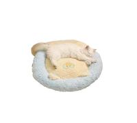 Galatée Cama para Gatos, Cama Redonda con Forma De Donut para Gatos y Perros, Cama Redonda y Suave para Perros, Mejora El Sueño, Cama De Lujo Lavable para Gatos, Cama Duradera para Gatos(S, Azul)