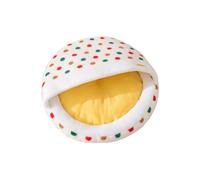Galatée Cama para Gatos, Cama Redonda Lavable para Gatos, Refugio para Dormir Cómodo y Duradero para Mascotas con Base Antideslizante, Cojín De Peluche para Perros(S, Puntos De Colores)