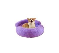 Galatée Cama para Gatos con Forma De Donut, Cama De Felpa para Cachorros, Cálida y Suave, Acogedora y Antiansiedad para Mascotas, Cama Mullida y Peluda para Gatos, Cama Lavable para Perros(S, Morado)