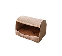 Galatée Cama para Perros, Cama Cueva para Gatos Suave, Plegable y Lavable con Cojín Desmontable, Bonita Casa para Gatos, Nido para Mascotas De Interior con Base Antideslizante(3XL, Marrón Claro)