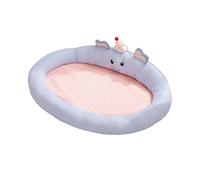 Galatée Cama para Perros De Látex y Seda Helada, Colchoneta Refrescante para Mascotas, Transpirable, Impermeable, Antideslizante, Apta para Gatos y Perros(S,Azul)
