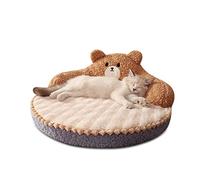Galatée Cama redonda y desmontable para Gatos y Cachorros - Sofá Cálido y Cómodo para Mascotas - Cama lavable De Interior y Al Aire Libre(Marrón)