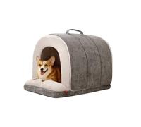 Galatée Casa para Gatos, Cálida y Acogedora Cama Tipo Iglú para Gatos, Cama Plegable para Mascotas con Base Antideslizante, Cómodo Nido para Perros con Cojín Extraíble(L, Gris)