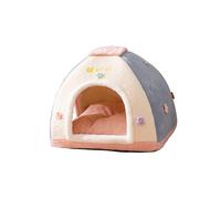 Galatée Casa para Gatos, Cálida y Bonita Cama Cueva para Gatos, Suave Tienda De Campaña con Cojín Extraíble, Acogedora Cama para Perros, Cómoda Casa para Cachorros, Gatitos y Conejos(L, Rosa)